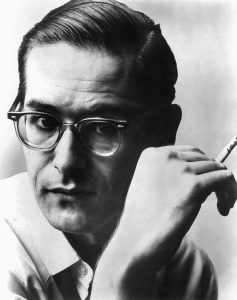 Publicity photo of American jazz pianist Bill Evans in 1961. Photographed by Steve Schapiro for Riverside Records.